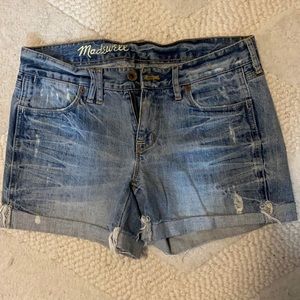 Madewell distressed jean shorts